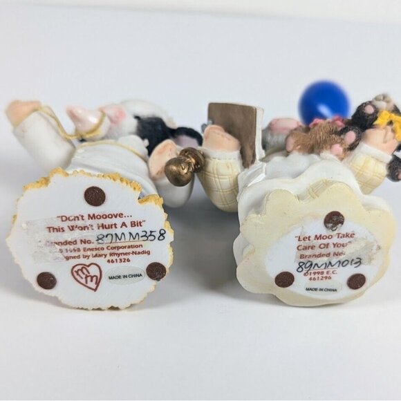MARY MOO MOOs Cow Nurse and Dentist Figurines 461296, 461326 1998 - Picture 3 of 3